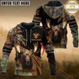 Maxcorners Moose Hunting Brown Camo Dot Pattern Custom Name Shirt 3D All Over Printed Clothes