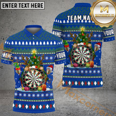 Maxcorners Darts Merry Christmas Santa Xmas Personalized Name, Team Name 3D Shirt (3 colors)