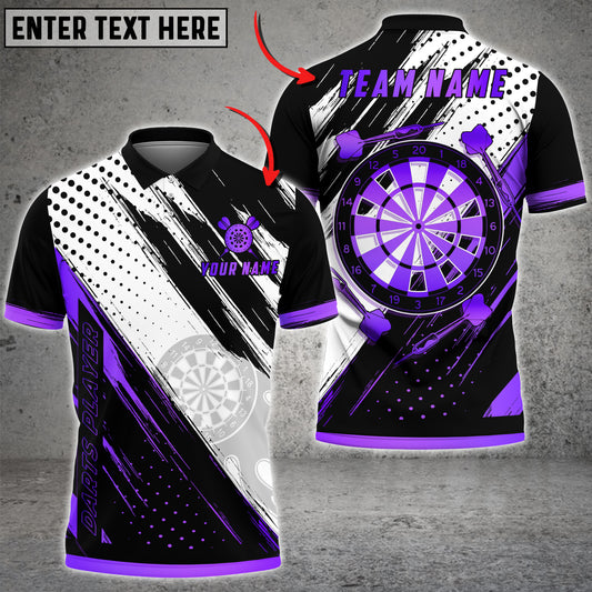 Maxcorners Darts Premium Golden Line Multicolor Options Personalized Name, Team Name 3D Polo Shirt (4 Colors)