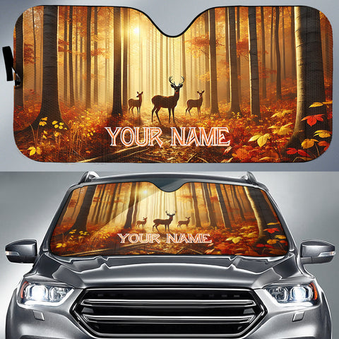 Maxcorners Hunting Deer Autumn Forest Car Auto Sun Shade