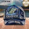 Maxcorners Fishing Silver Metal Frame Honeycomb Grid Navy Blue Water Splash Fish Hooks Personalized Name Unisex Classic Cap