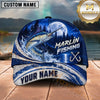 Maxcorners Fishing Full Moon Forest Night Water Splash Fish Hooks Personalized Name Unisex Classic Cap