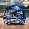 Maxcorners Fishing Full Moon Forest Night Water Splash Fish Hooks Personalized Name Unisex Classic Cap