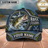 Maxcorners Fishing Compass Frame Metal Plate Honeycomb Pattern Fish Hooks Personalized Name Unisex Classic Cap
