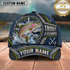 Maxcorners Fishing Compass Frame Metal Plate Honeycomb Pattern Fish Hooks Personalized Name Unisex Classic Cap
