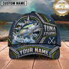Maxcorners Fishing Compass Frame Metal Plate Honeycomb Pattern Fish Hooks Personalized Name Unisex Classic Cap