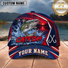 Maxcorners Fishing Sunset Lake Forest Splash Fish Scales Pattern Fish Hooks Personalized Name Unisex Classic Cap