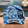 Maxcorners Fishing Ice Splash Glacier Crystal Pattern Fish Hooks Personalized Name Unisex Classic Cap