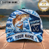 Maxcorners Fishing Ice Splash Glacier Crystal Pattern Fish Hooks Personalized Name Unisex Classic Cap