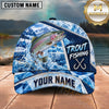 Maxcorners Fishing Ice Splash Glacier Crystal Pattern Fish Hooks Personalized Name Unisex Classic Cap
