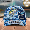 Maxcorners Fishing Ice Splash Glacier Crystal Pattern Fish Hooks Personalized Name Unisex Classic Cap
