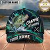 Maxcorners Fishing Teal Water Splash Honeycomb Grid Pattern Fish Hooks Personalized Name Unisex Classic Cap