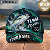 Maxcorners Fishing Teal Water Splash Honeycomb Grid Pattern Fish Hooks Personalized Name Unisex Classic Cap