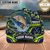 Maxcorners Fishing Topo Map Digital Camo Forest Water Splash Fish Hooks Personalized Name Unisex Classic Cap