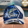 Maxcorners Fishing Fishing Net Pattern Night Forest Water Splash Fish Hooks Personalized Name Unisex Classic Cap