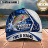 Maxcorners Fishing Fishing Net Pattern Night Forest Water Splash Fish Hooks Personalized Name Unisex Classic Cap