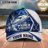 Maxcorners Fishing Fishing Net Pattern Night Forest Water Splash Fish Hooks Personalized Name Unisex Classic Cap