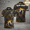Maxcorners Billiard Rack Crown 8 Ball Pattern Pattern Personalized Name, Team Name 3D Polo Shirt (4 Colors)