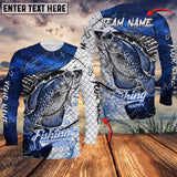 Maxcorne Crappie Fishing Blue Water Sport Jersey Style Personalized 3D Long Sleeve Shirt