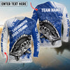 Maxcorner Fishing Blue Art Sport Jersey Style Personalized 3D Long Sleeve Shirt (8 Fish Species)