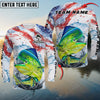 Maxcorners Fishing USA Flag Sun Protection Personalized Name Team Name 3D Shirts (6 Fish Species)