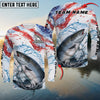 Maxcorners Fishing USA Flag Sun Protection Personalized Name Team Name 3D Shirts (6 Fish Species)