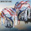 Maxcorners Fishing USA Flag Sun Protection Personalized Name Team Name 3D Shirts (6 Fish Species)