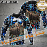 Maxcorners Blue Wilderness Moose Hunting Custom Name Shirt 3D All Over Printed Clothes