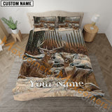 Maxcorners Custom Name Couple Deer Hunting Bedding Set 3D All Over Printed