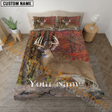 Maxcorners Deer Hunting Custom Name Bedding Set 3D All Over Printed