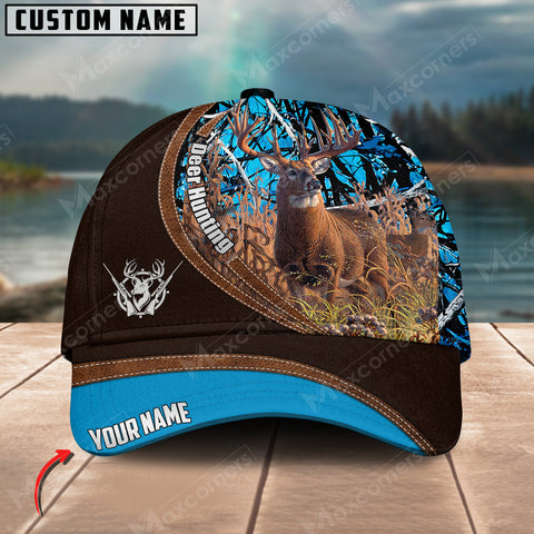 Maxcorners Deer Hunting Camo Pattern Multicolor Personalized Name 3D Cap