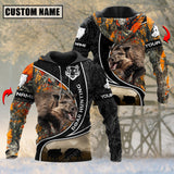 Maxcorners Leather Pattern Boar Hunting Custom Name Shirt 3D All Over Printed Clothes