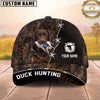 Maxcorners Hunting Dog Duck Hunter Camo Personalized Name Unisex 3D Cap