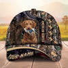 Maxcorners American Hunter Dog Patriotic Flag Duck Hunting Personalized Name Unisex 3D Cap