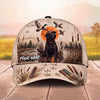 Maxcorners Black Lab Night Waterfowl Hunting Moon Silhouette Personalized Name Unisex 3D Cap