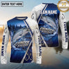 (13 Breeds) Maxcorners Fishing Pine Forest Night Reflection White Fish Scale Texture Blue Panels Custom Team Name Personalized Name 3D Long Sleeve Shirt