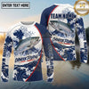 (13 Breeds) Maxcorners Fishing Great Wave Water Splash Navy Blue White Swirls Hexagon Mesh Custom Team Name Personalized Name 3D Long Sleeve Shirt