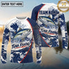 (13 Breeds) Maxcorners Fishing Great Wave Water Splash Navy Blue White Swirls Hexagon Mesh Custom Team Name Personalized Name 3D Long Sleeve Shirt