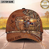 Maxcorners Dog Hunting Bird Hunter Pheasant In Mouth Cattails Camouflage Frame Personalized Name 3D Cap