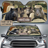 Maxcorners Boar Drive Custom Name All Over Printed 3D Car Sun Shade