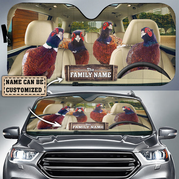 Maxcorners Pheasant Drive Custom Name All Over Printed 3D Car Sun Shade