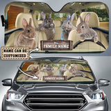 Maxcorners Rabbit Drive Custom Name All Over Printed 3D Car Sun Shade