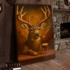 Maxcorners Deer with Beer Glass and Smoke Effect Wrapped Canvas