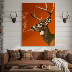 Maxcorners Deer Pop Art with Smoke Wrapped Canvas