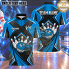 Maxcorners Bowling Bowling Ball Fast Speed Motion Trail Crashing Pins Carbon Fiber Geometric Panel Multi Options Personalized Name, Team Name Unisex 3D Shirt (4 Colors)