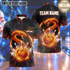 Maxcorners Bowling Venomous Snake Viper Flame Aura Smoke Bowling Ball Strike Crashing Pins Multi Options Personalized Name, Team Name Unisex 3D Shirt (4 Colors)