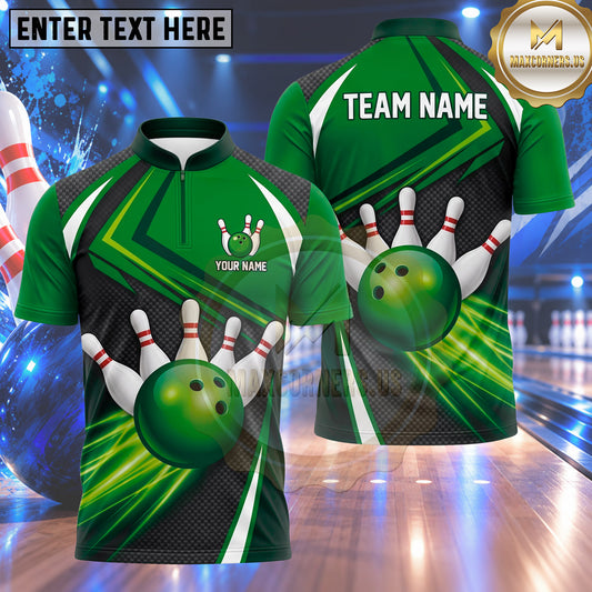 Maxcorners Bowling Bowling Ball Speed Motion Lines Crashing Pins Carbon Fiber Honeycomb Texture Multi Options Personalized Name, Team Name Unisex 3D Shirt (4 Colors)