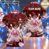 Maxcorners Bowling Shattered Glass Ice Crystals Explosive Impact Bowling Ball Strike Crashing Pins Multi Options Personalized Name, Team Name Unisex 3D Shirt (4 Colors)