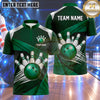Maxcorners Bowling Fast Speed Motion Trail Bowling Ball Strike Crashing Pins Carbon Fiber Texture Multi Options Personalized Name, Team Name Unisex 3D Shirt (4 Colors)