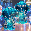 Maxcorners Bowling Fiery Flaming Skulls Inferno Flame Burst Bowling Ball Strike Crashing Pins Multi Options Personalized Name, Team Name Unisex 3D Shirt (5 Colors)